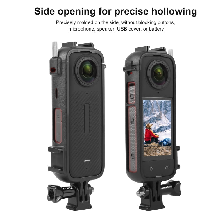 For Insta360 X4 Cold Shoe PC Plastic Protective Frame with Adapter Mount & Screw, Cold Shoe PC Frame – Wear-resistant