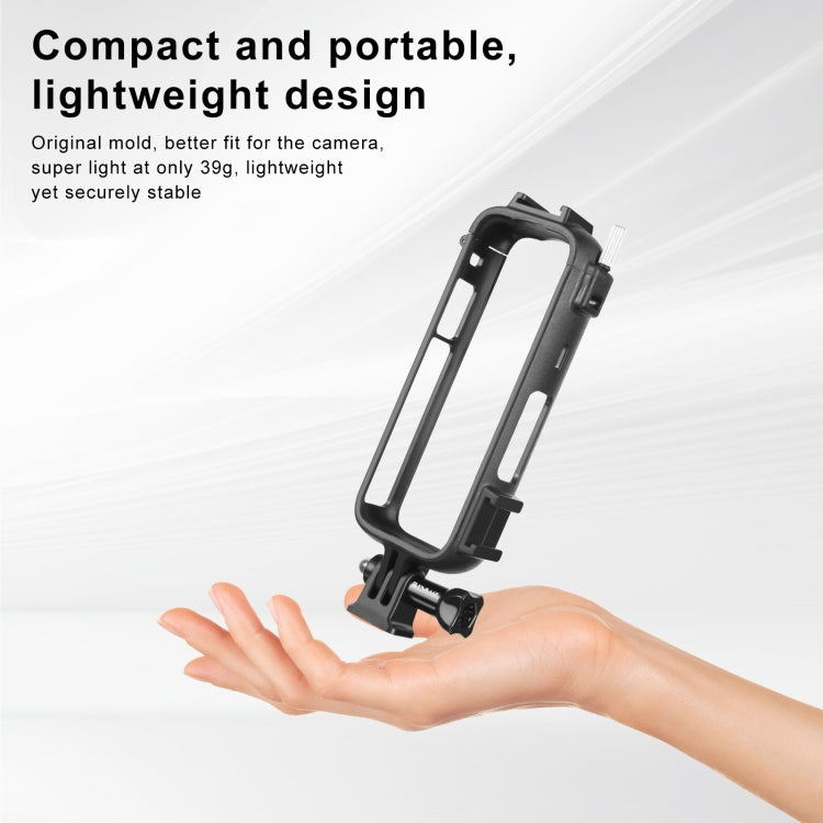 For Insta360 X4 Cold Shoe PC Plastic Protective Frame with Adapter Mount & Screw, Cold Shoe PC Frame – Wear-resistant