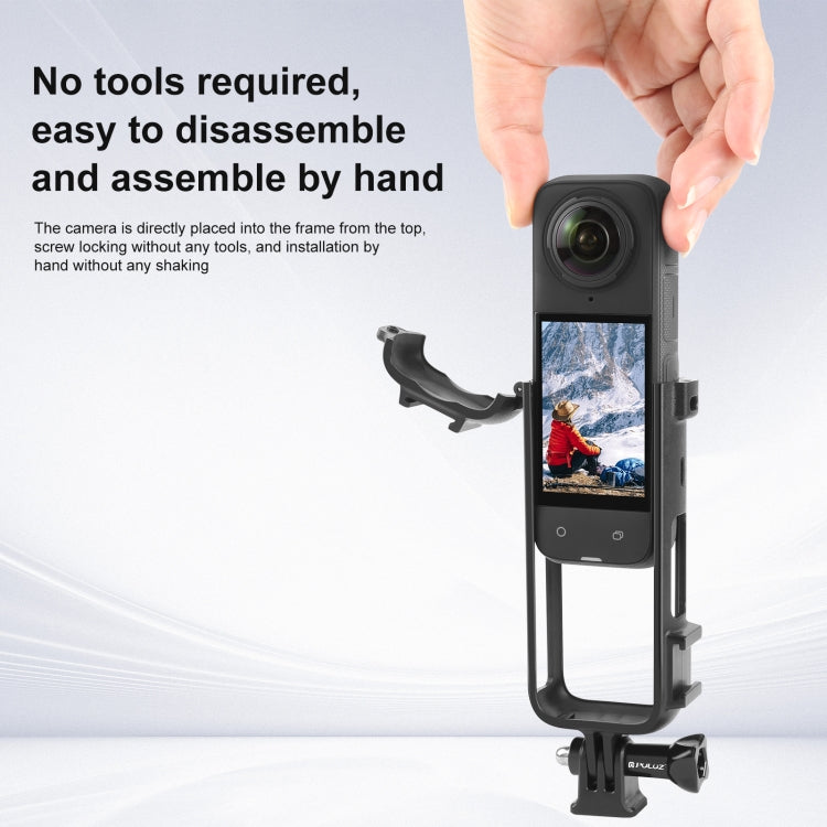 For Insta360 X4 Cold Shoe PC Plastic Protective Frame with Adapter Mount & Screw, Cold Shoe PC Frame – Wear-resistant