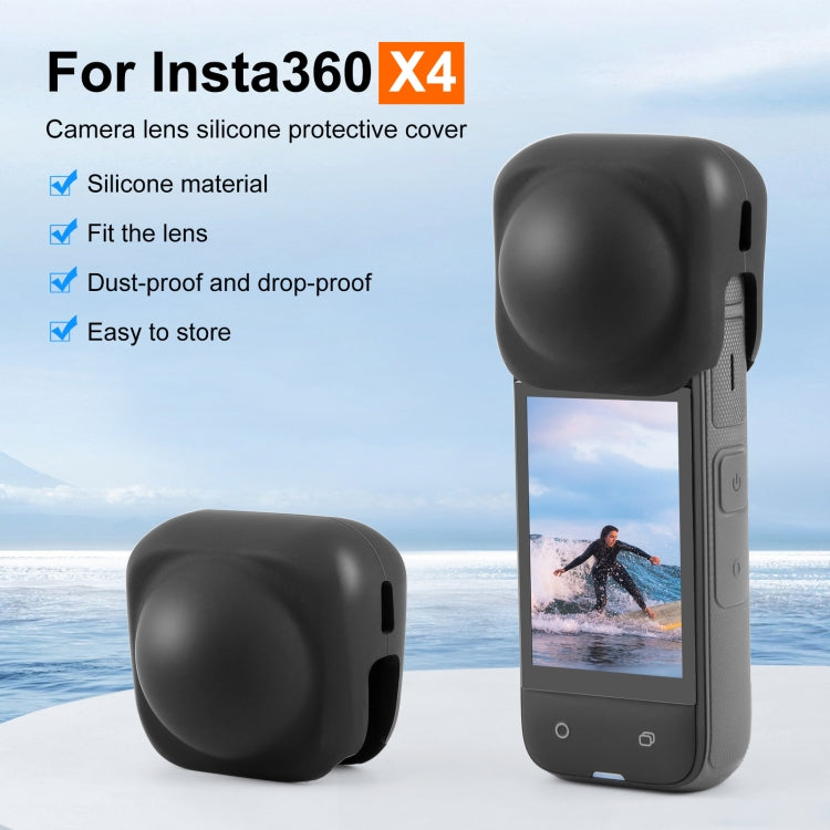 For Insta360 X4 PULUZ Silicone Protective Lens Cover, Lens Cover