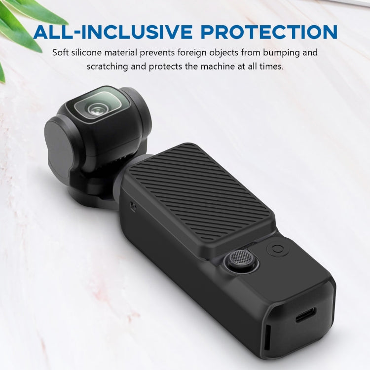 For DJI OSMO Pocket 3 PULUZ 2 in 1 Silicone Cover Case Set with Strap, Silicone Cover(Black), Silicone Cover(Blue)