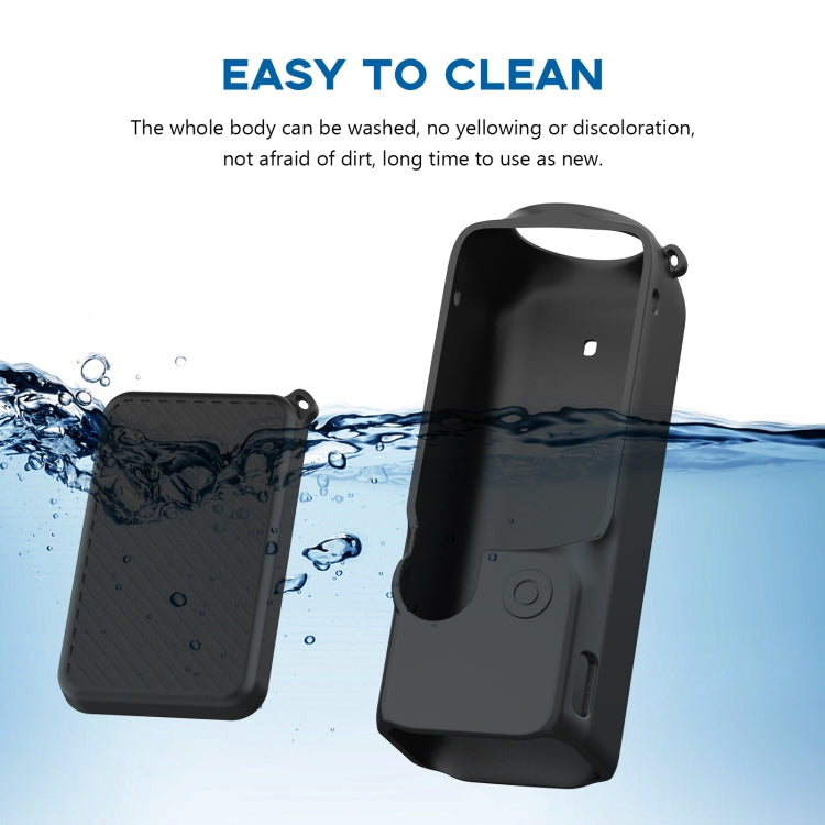 For DJI OSMO Pocket 3 PULUZ 2 in 1 Silicone Cover Case Set with Strap, Silicone Cover(Black), Silicone Cover(Blue)