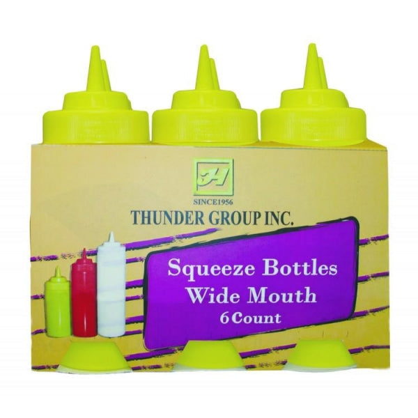 Yellow Wide Mouth Squeeze Bottle 24oz - 710ml - 6 Pack Default Title