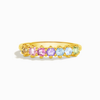 Pastel Rainbow Gemstone Eternity Ring in 18k Gold Vermeil