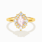 Pink Morganite Halo Ring in 18k Gold Vermeil