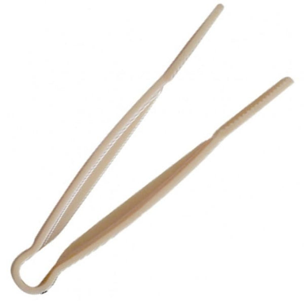 Polycarbonate Beige Flat Grip Tongs 305mm Default Title