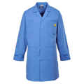 Portwest AS10 Anti-Static ESD Stud Front Coat Various Colours Hospital Blue