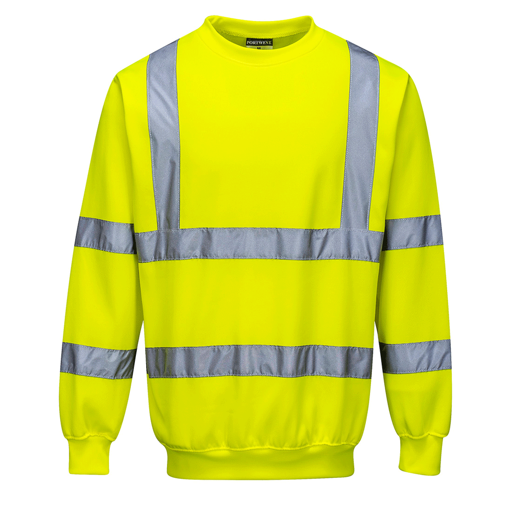 Portwest B303 Hi-Vis Work Sweatshirt Jumper Various Colours Yellow