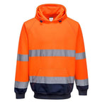 Portwest B316 - Two-Tone Hooded Hi-Vis Sweatshirt Orange Navy