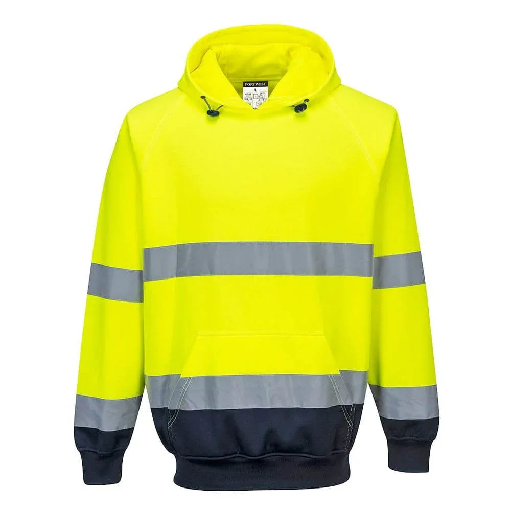 Portwest B316 - Two-Tone Hooded Hi-Vis Sweatshirt Yellow Navy
