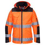 Portwest C469 Pro Hi-Vis 3-in-1 Waterproof Work Jacket Various Colours Orange Black