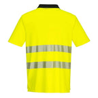 Portwest DX412 Hi-Vis Zip Neck Short Sleeve Polo T-Shirt