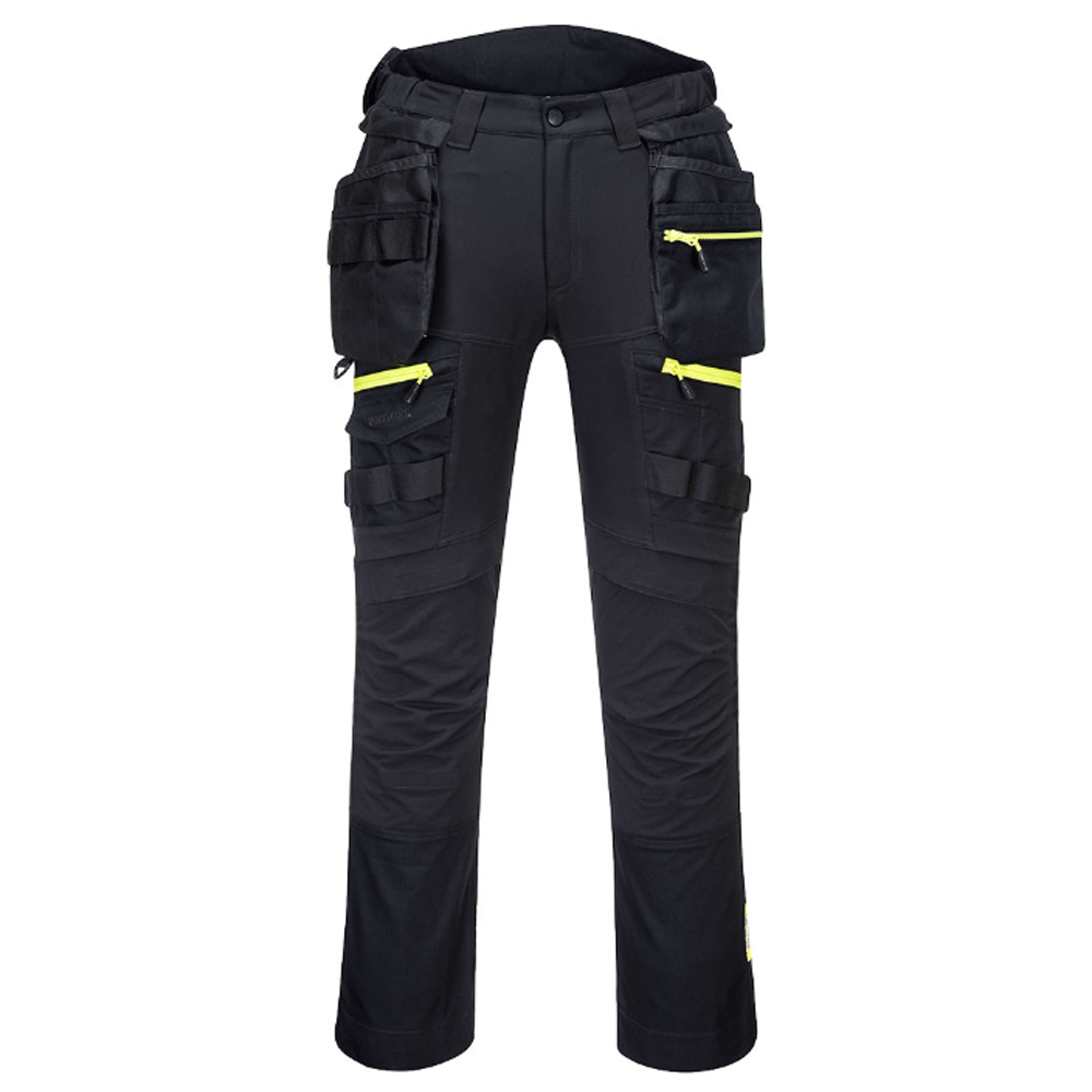 Portwest DX440 DX4 Detachable Holster Stretch Kneepad Work Trouser Various Colours Black Regular 31"