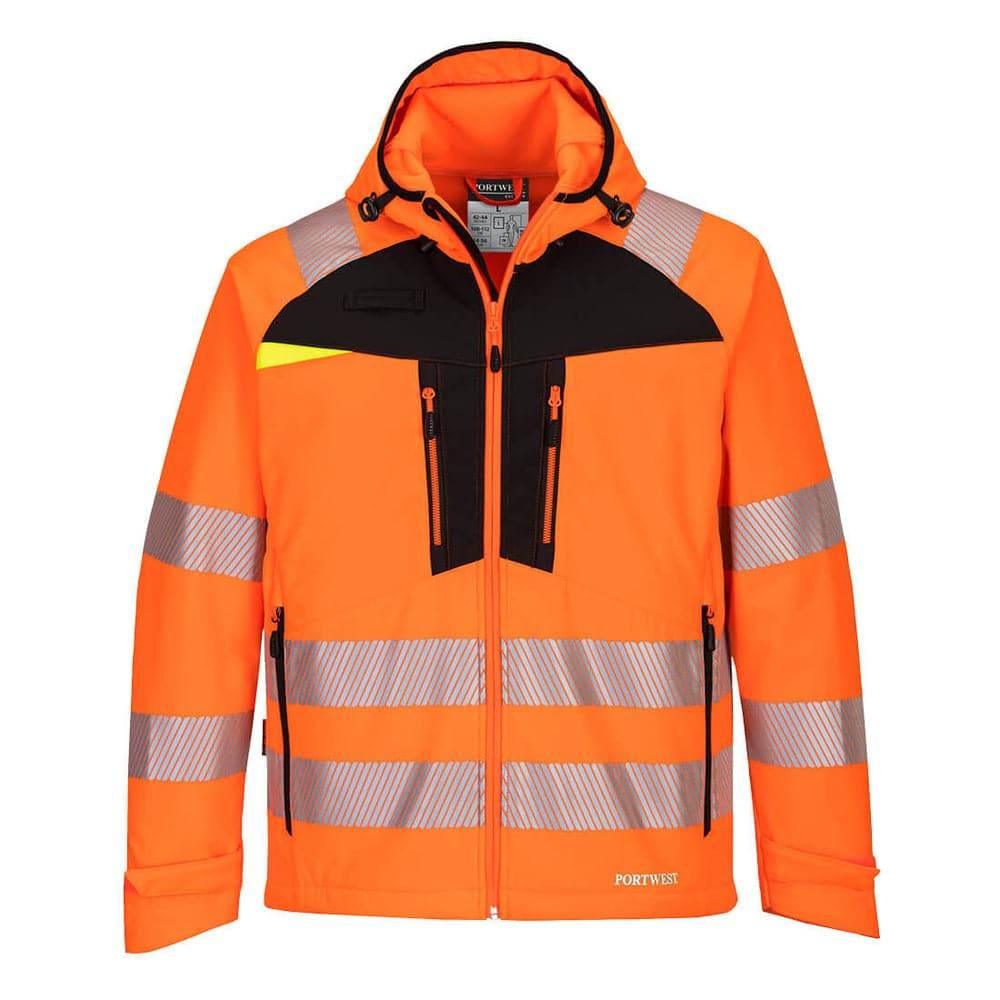 Portwest DX475 Waterproof Breathable Softshell Ripstop Jacket Coat Orange Black