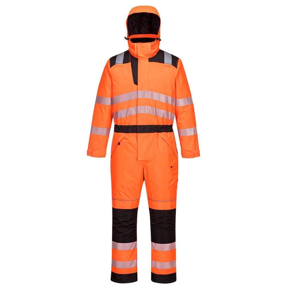 Portwest PW352 - PW3 Hi-Vis Winter Waterproof Coverall Orange Black