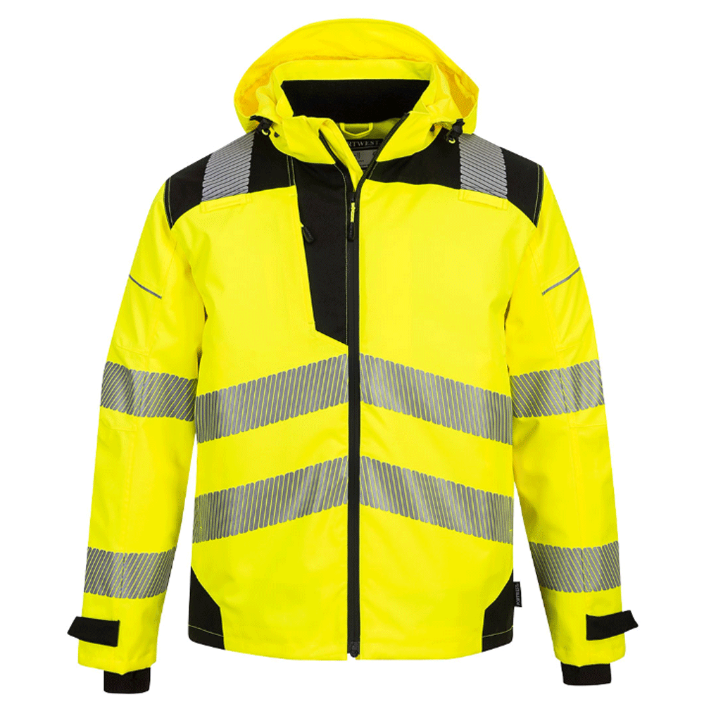 Portwest PW360 PW3 Extreme Breathable Hi-Vis Rain Jacket Various Colours Yellow Black
