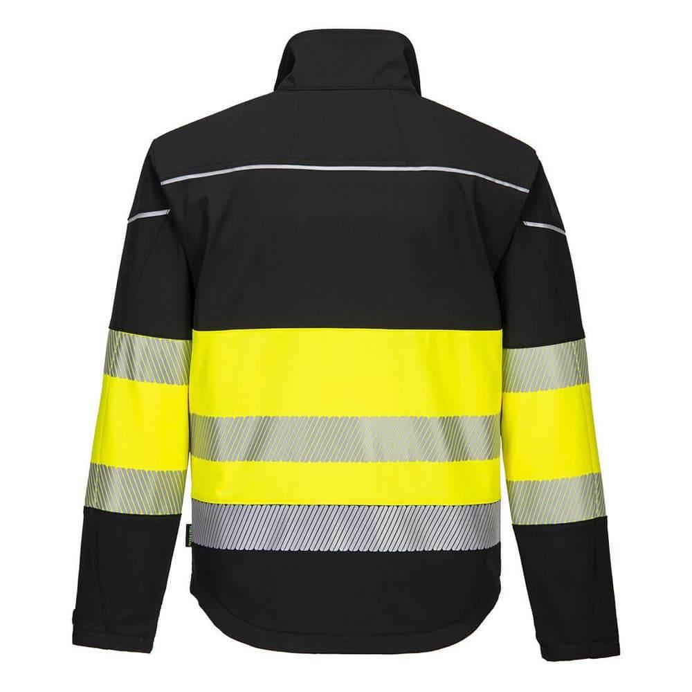 Portwest PW375 - PW3 Hi-Vis Class 1 Water Resistant Softshell Jacket Black/Yellow XL