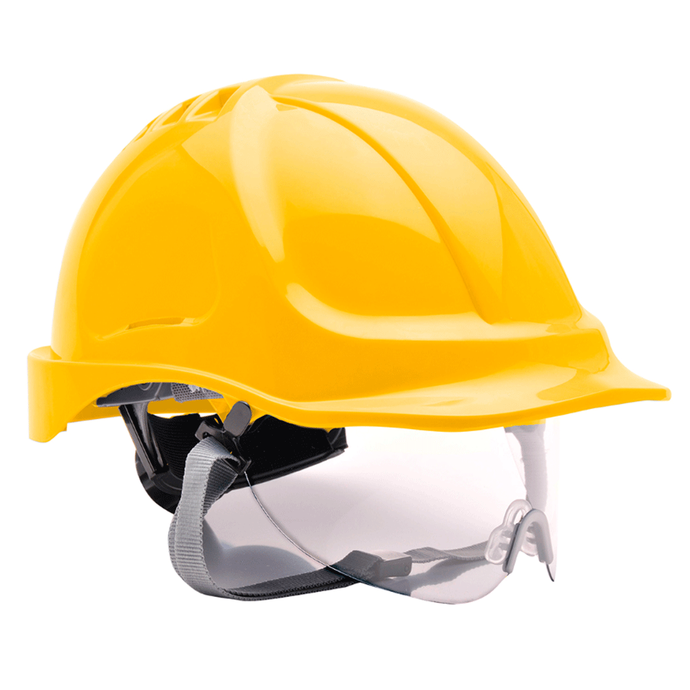 Portwest PW55 Endurance Visor Hard Hat Helmet Various Colours Yellow
