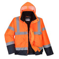 Portwest S266 - Hi-Vis Two Tone Waterproof Bomber Jacket Orange Navy