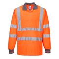 Portwest S277 Hi-Vis Long Sleeved Polo Shirt Various Colours Orange