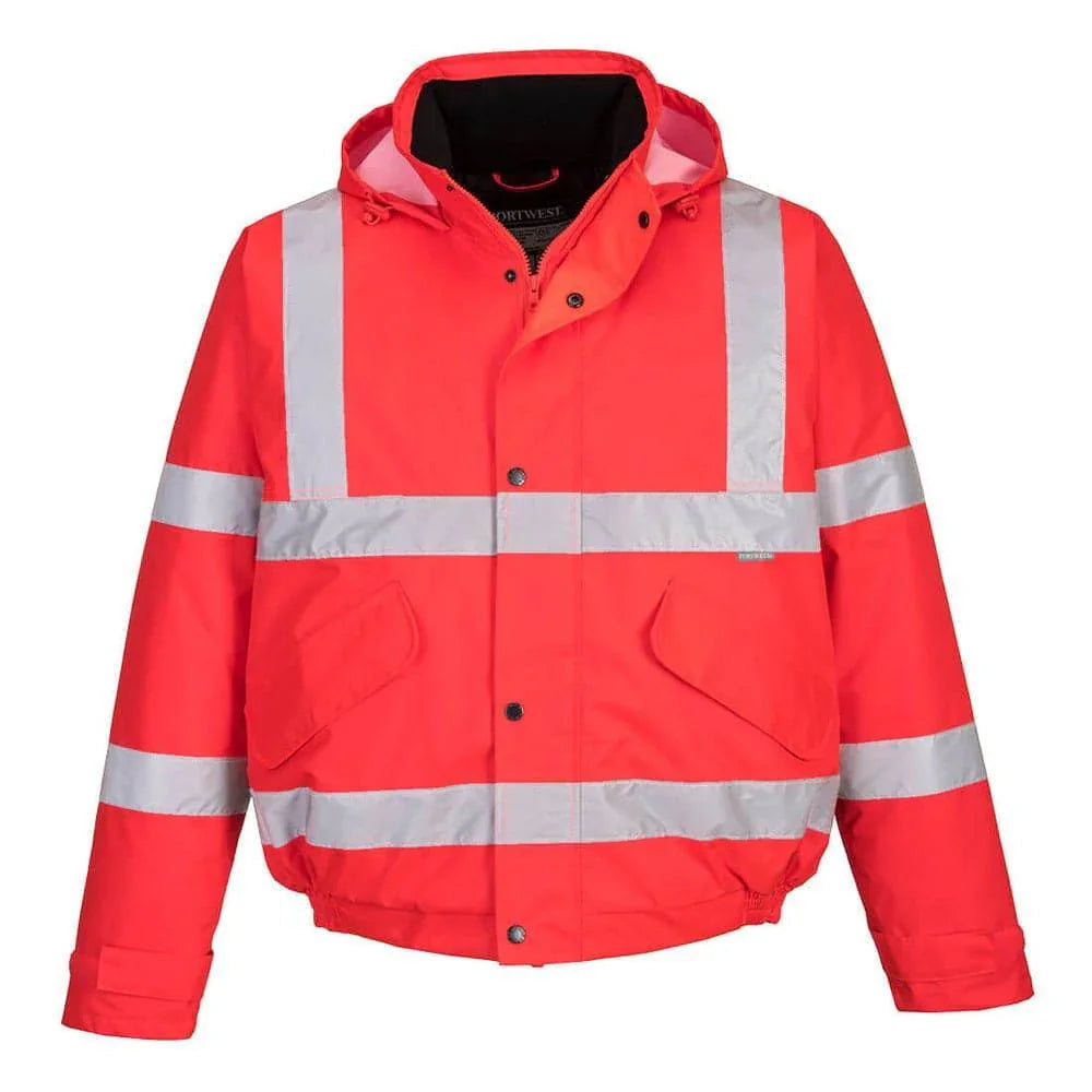 Portwest S463 - Hi-Vis Waterproof Bomber Jacket Red