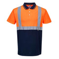 Portwest S479 Two-Tone Hi-Vis Polo Short Sleeve Work T-Shirt Orange Navy