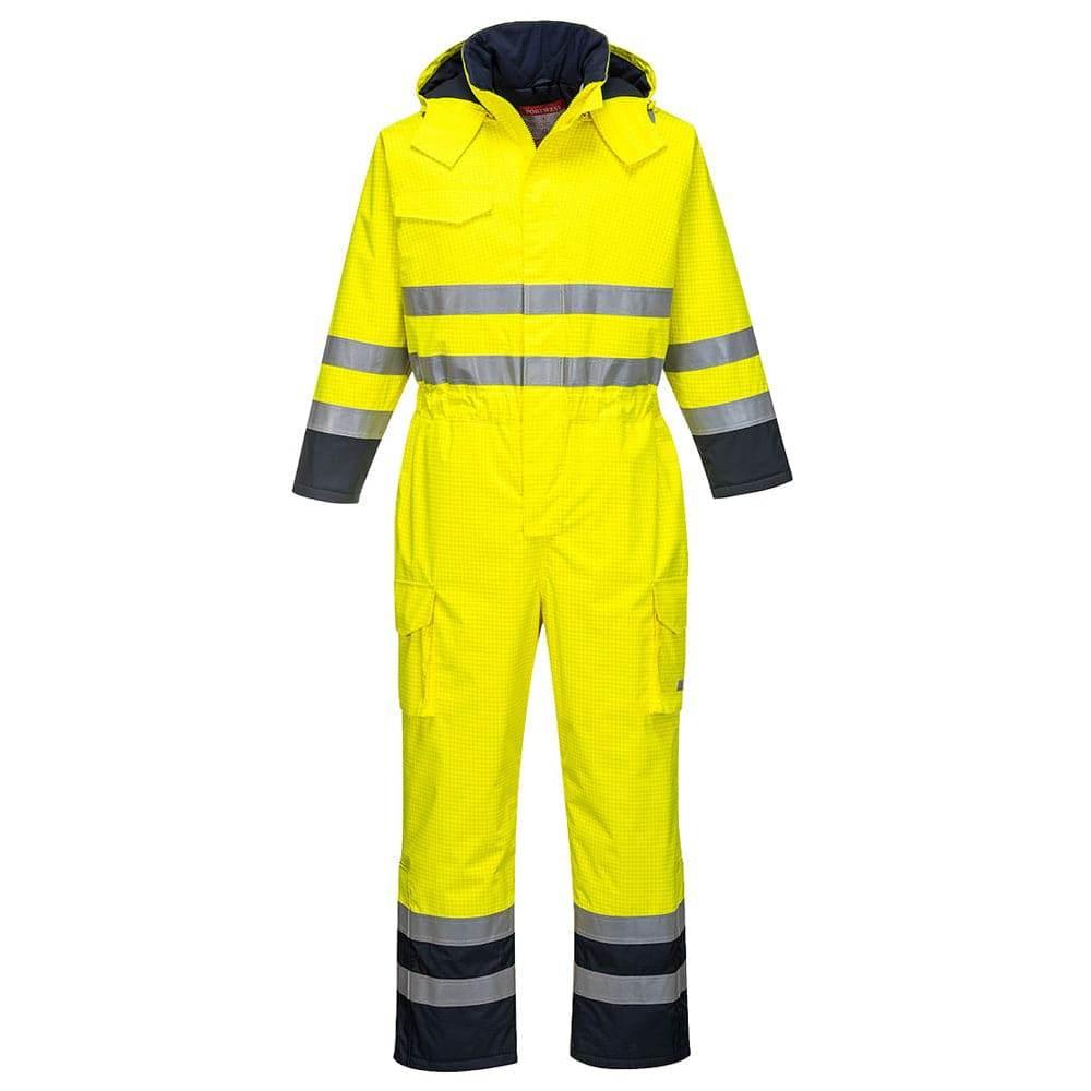 Portwest S775 Bizflame FR Waterproof Hi-Vis Breathable Coverall Yellow Navy