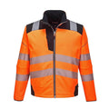 Portwest T402 PW3 Hi-Vis Softshell Jacket, Water Resistant and Breathable Orange Black