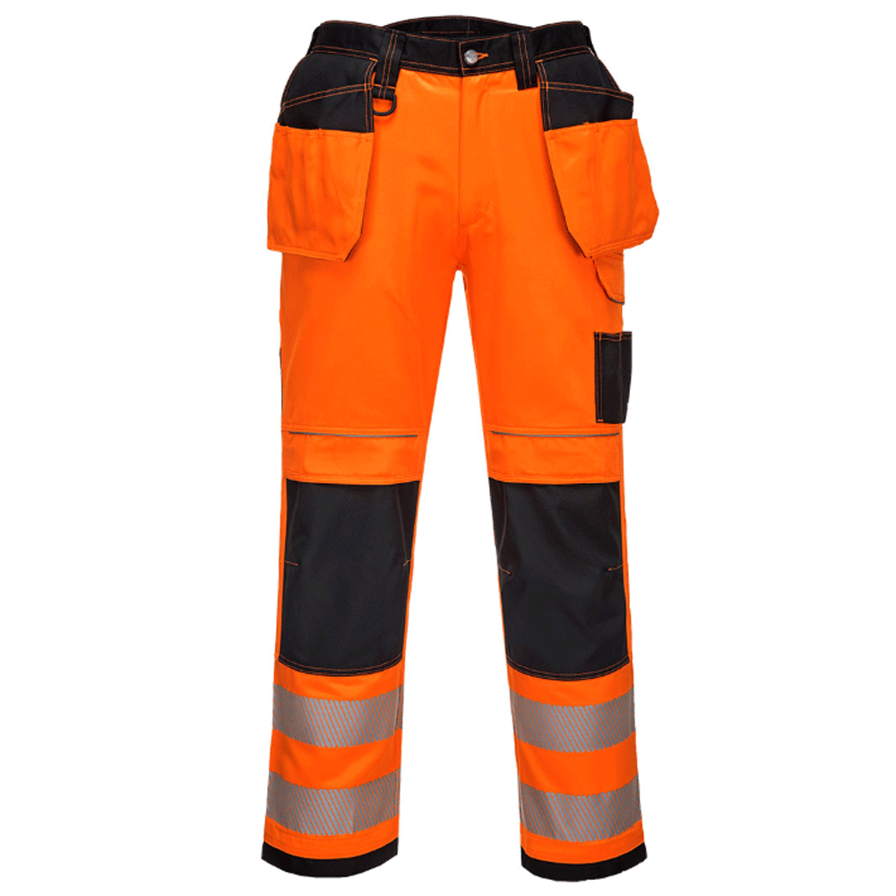 Portwest T501 PW3 Hi-Vis Holster Kneepad Work Trouser Various Colours Orange Black