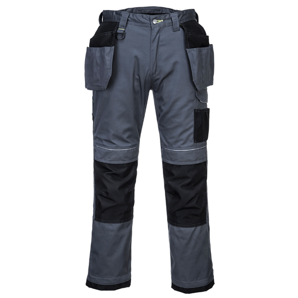 Portwest T602 PW3 Holster Pocket Kneepad Work Trousers Various Colours Zoom Grey Black
