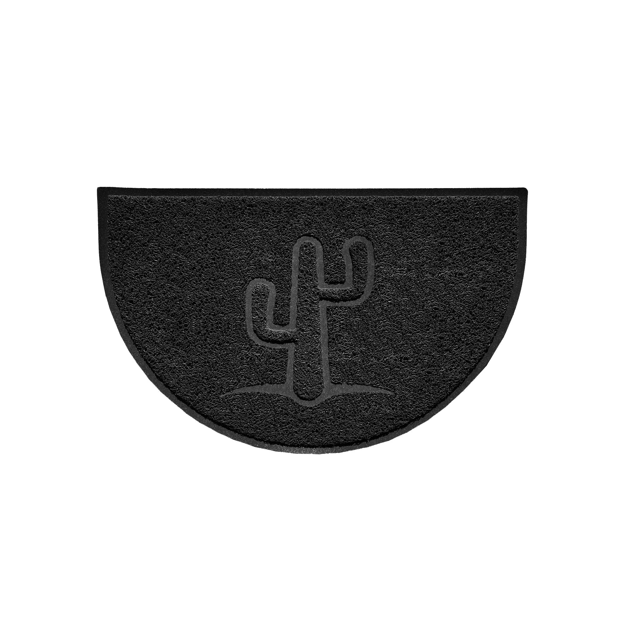 Cactus Embossed Halfmoon Spaghetti Doormat Black