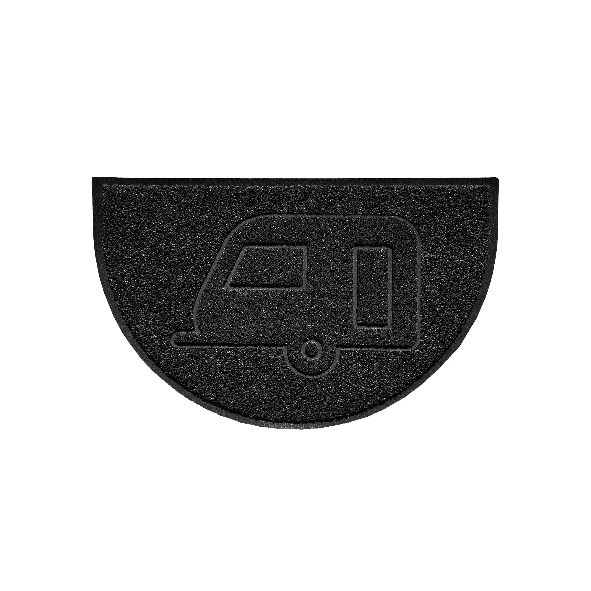 Caravan Embossed Halfmoon Spaghetti Doormat Black
