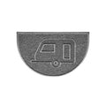 Caravan Embossed Halfmoon Spaghetti Doormat Grey