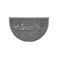 Come In Embossed Halfmoon Spaghetti Doormat Grey