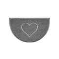 Heart Embossed Halfmoon Indoor/Sheltered Outdoor Spaghetti Doormat Grey