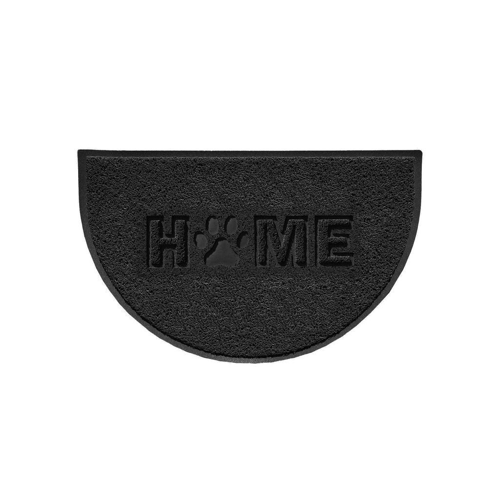 Home Paw Embossed Halfmoon Spaghetti Doormat Black