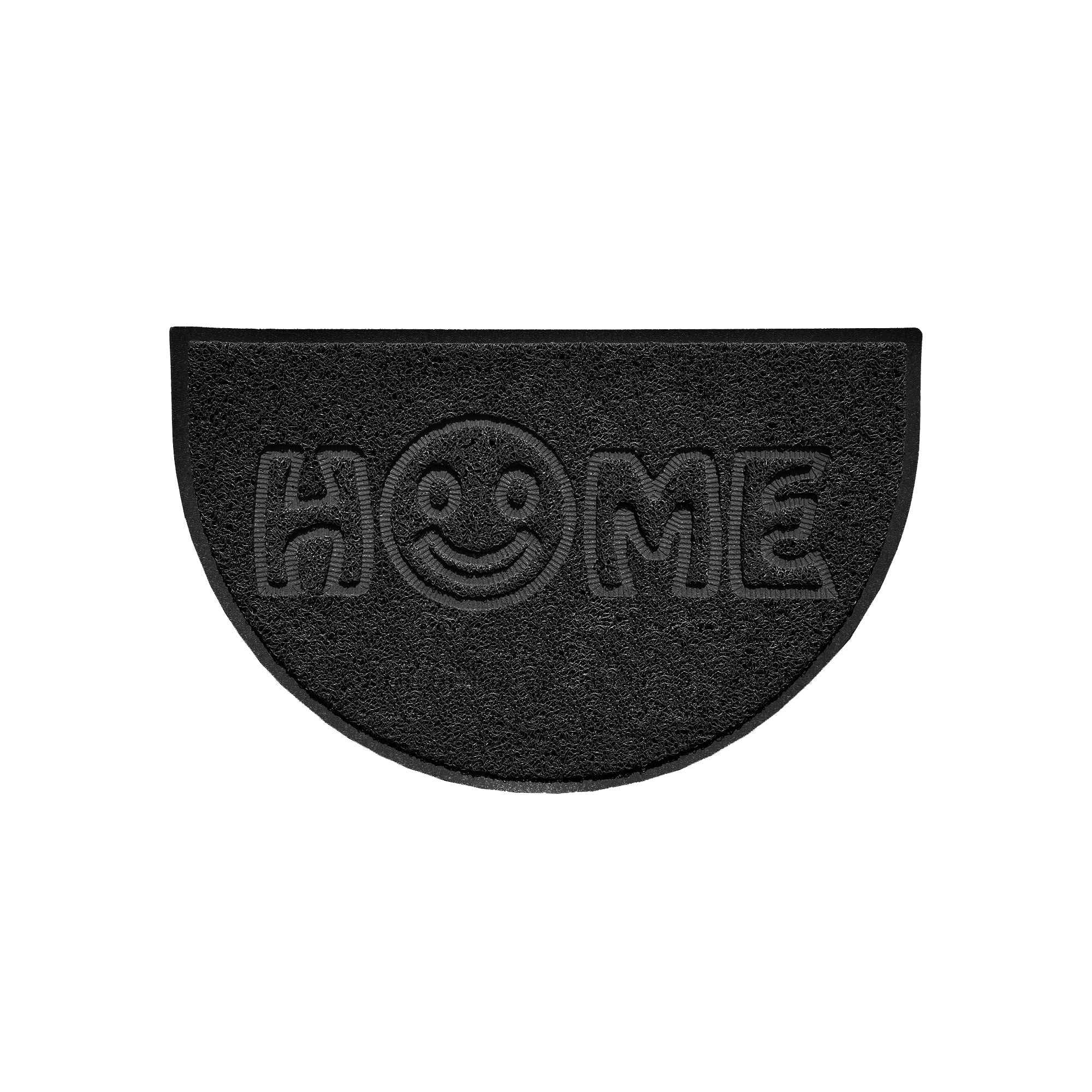 Home Smile Embossed Halfmoon Spaghetti Doormat Black