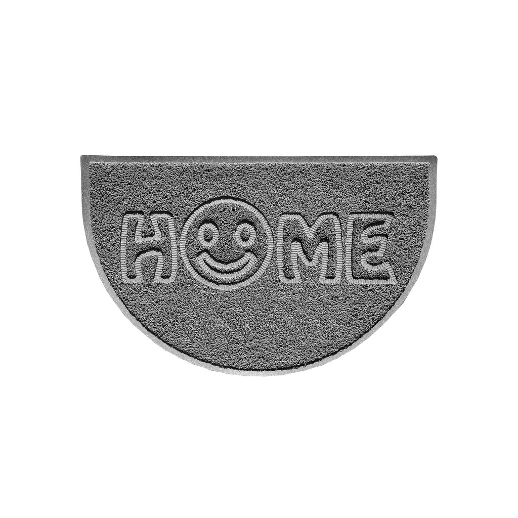 Home Smile Embossed Halfmoon Spaghetti Doormat Grey