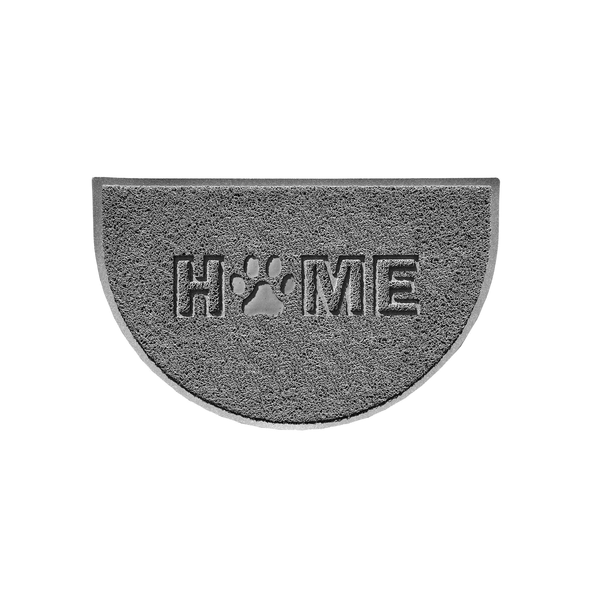 Home Paw Embossed Spaghetti Outdoor Doormat Grey 70cm x 44cm Halfmoon
