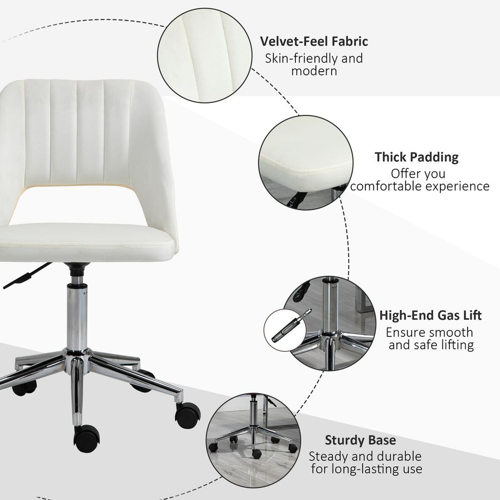 Mid-Back Swivel Home Office Chair Scallop Computer Chair