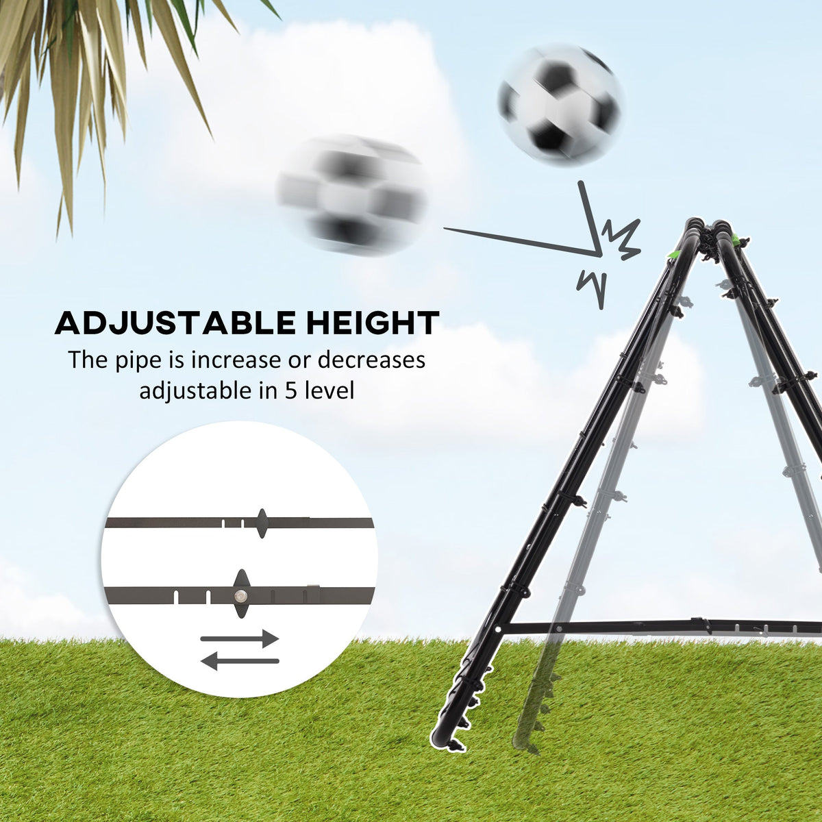 Rebounder Net Football Target Goal with Adjustable Angles