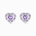 Purple Heart Lavender Amethyst Stud Earrings in Sterling Silver