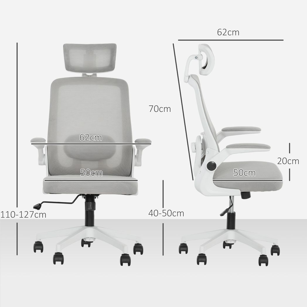 Mesh Office Chair with Headrest, Lumbar Support - Executive