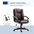 Office Chair, Computer Desk Chair, Mid Back Executive Chair with Adjustable Height and Swivel Rolling Wheels for Home Study, Brown