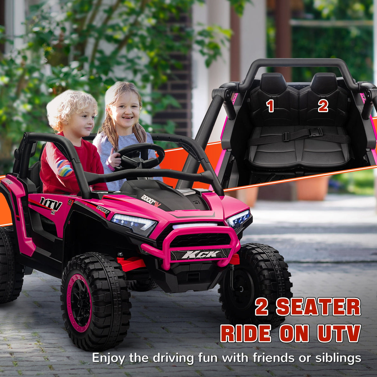 2 Seater 24V 7AH Ride on Truck w/ Spring Suspension