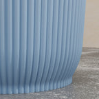 Set of 2 Round Plant Pots Outdoor 22cm for Garden Decoration, Blue