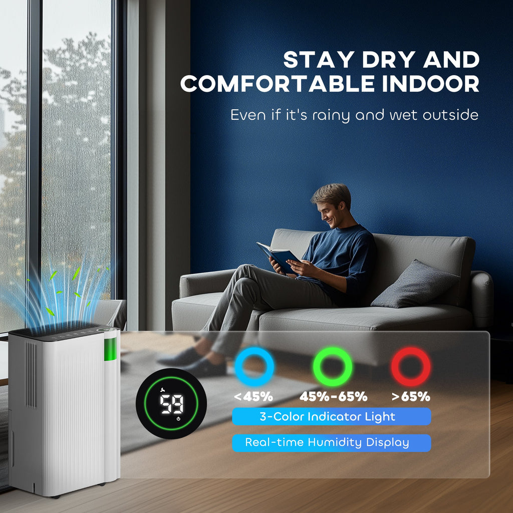 12L Dehumidifier with Filter, Auto Defrost, Children Lock, for Home