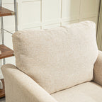 Linen Fabric Modern Accent Chair with Metal Legs, Wood Frame