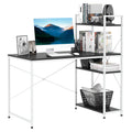Computer Desk with Storage Shelves on Left or Right, Industrial Reversible Writing Desk for Home Office, Study, Easy Assembly, 120 x 64 x 121cm, Black and White Black