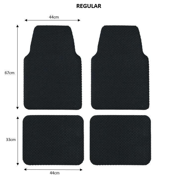Universal Hex Dirt Catcher Anti-Slip Car Floor Mats 4pc - Regular